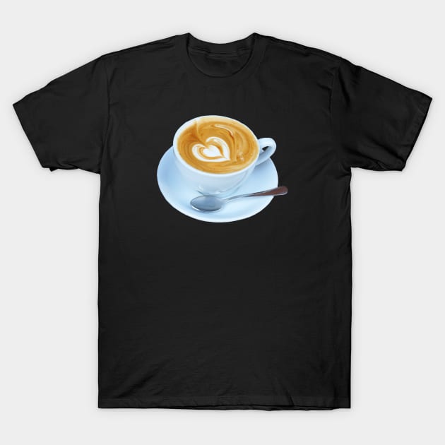 Heart Latte Coffee Photo T-Shirt by bumblefuzzies